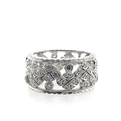 Estate 14K White Gold 10Mm Edwardian Antique Style Ring  **Final Sale No Warranty**