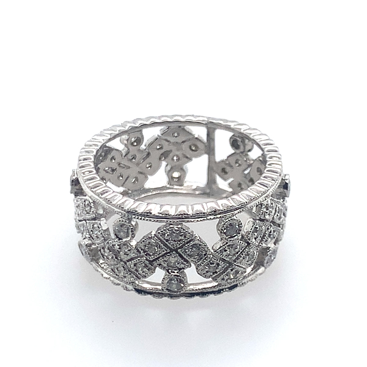 Estate 14K White Gold 10Mm Edwardian Antique Style Ring  **Final Sale No Warranty**