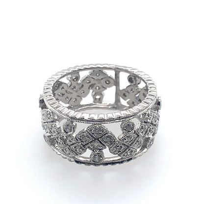 Estate 14K White Gold 10Mm Edwardian Antique Style Ring  **Final Sale No Warranty**