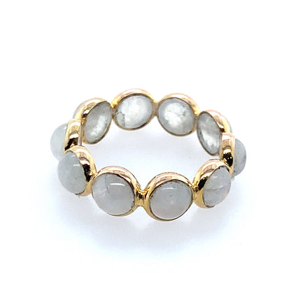 Estate 14K Yellow Gold Bezel Set Moonstone Fashion Ring