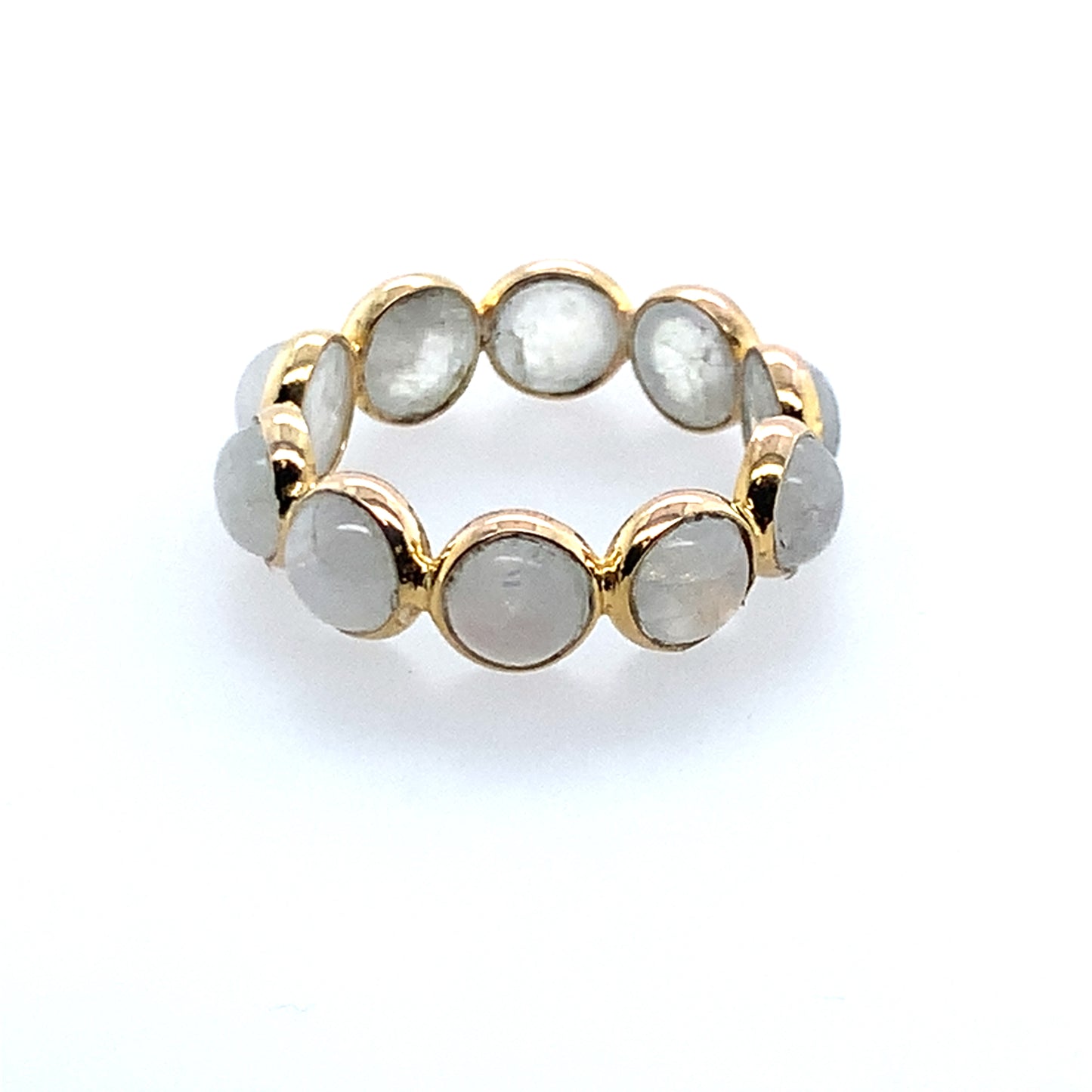 Estate 14K Yellow Gold Bezel Set Moonstone Fashion Ring