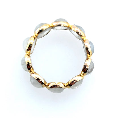 Estate 14K Yellow Gold Bezel Set Moonstone Fashion Ring