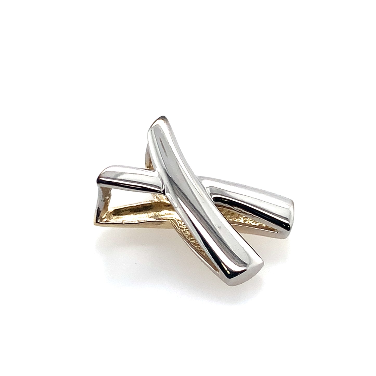 Estate 14K Two Tone Graffiti Style "X" Slide Pedant