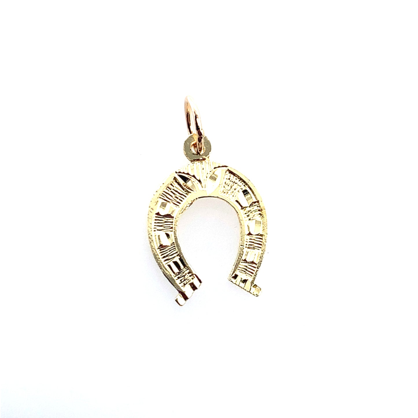 Estate 14K Yellow Gold Horseshoe Pendant Charm