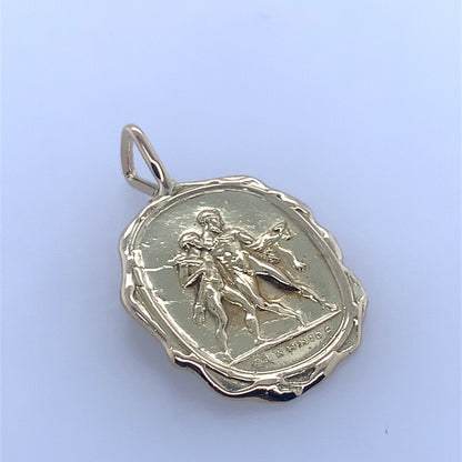 Estate 18K Yellow Gold Roman Charm Pendant **Final Sale No Warranty**