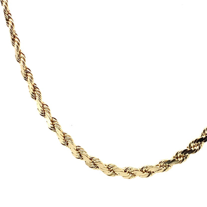 Estate 14K Yellow Gold 3Mm Flat Rope Chain