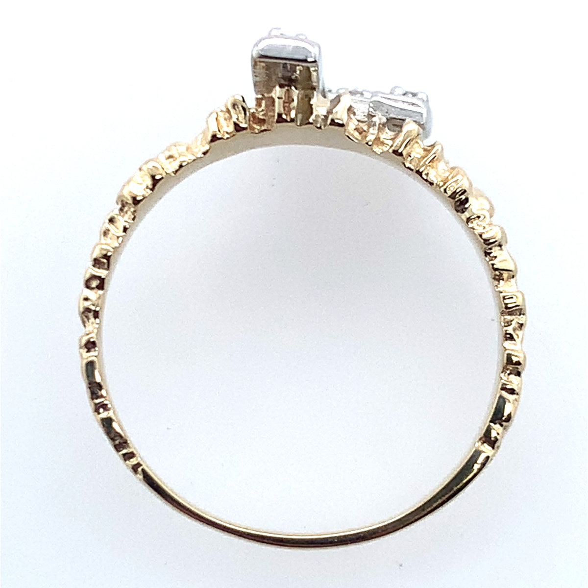 Estate 14K Yellow Gold J Stone Nugget Style Fashion Ring **Final Sale No Warranty**
