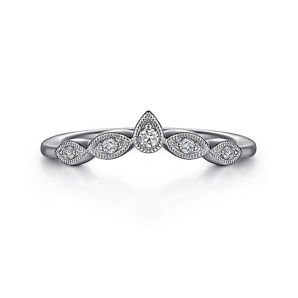 Gabriel Curved Victorian Diamond Wedding Band