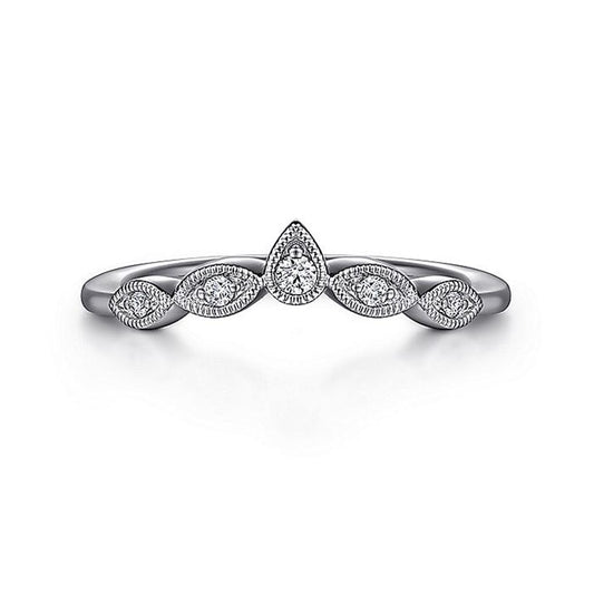 Gabriel Curved Victorian Diamond Wedding Band