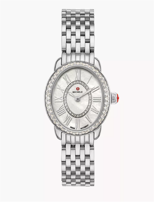 Michele Serein Oval Diamond Watch