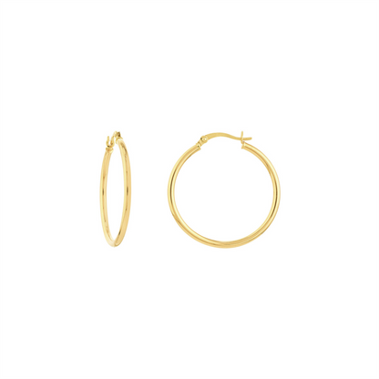 Rolland's Designs 14K Gold 2x30MM Hoops