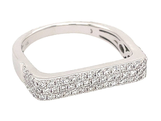 Dilamani 14K White Gold Diamond Bar Ring