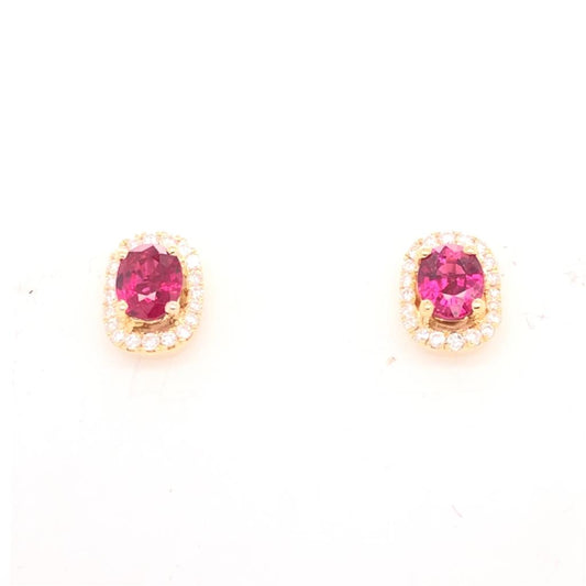 Rollands Design Ruby & Diamond Stud Earrings