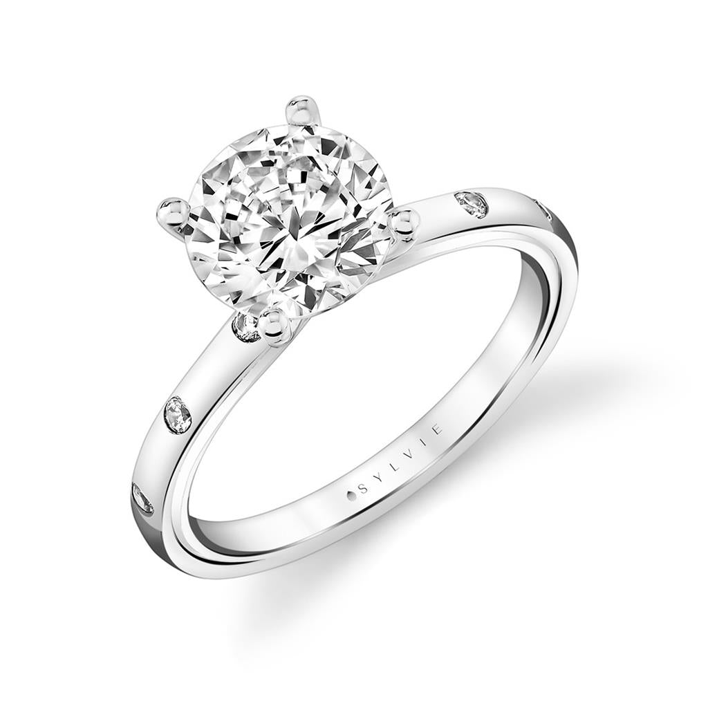 Sylvie Flush Set Diamond Setting