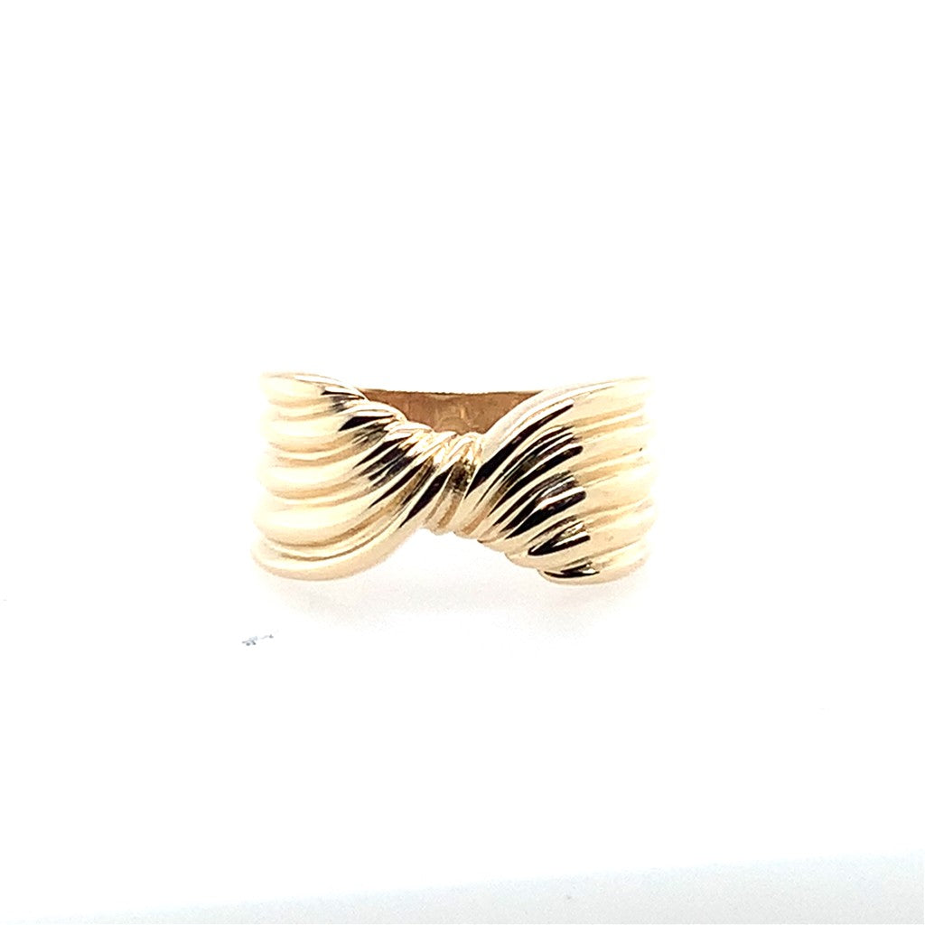 Estate 14K Yellow Gold Wide Twist Ring