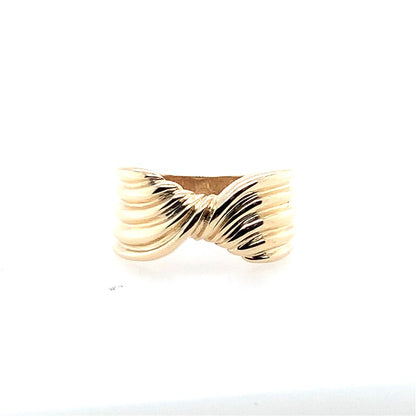 Estate 14K Yellow Gold Wide Twist Ring