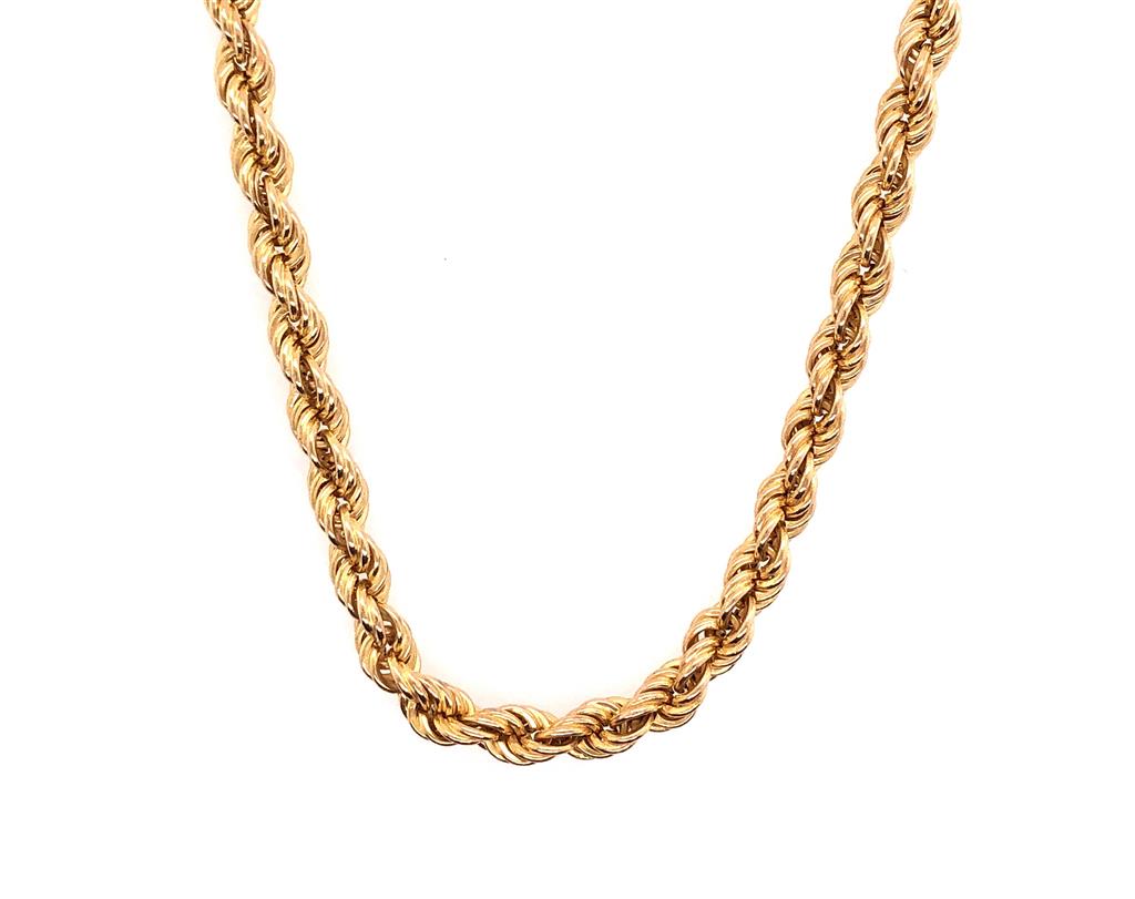 Estate 14K Yellow Gold Rope Chain