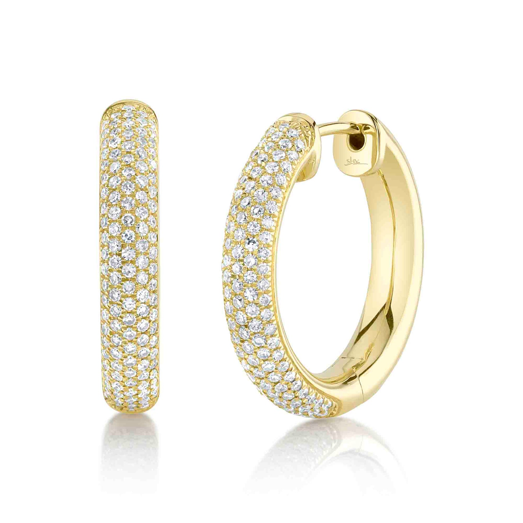 Shy 14Ky Diamond Hoop Earrings