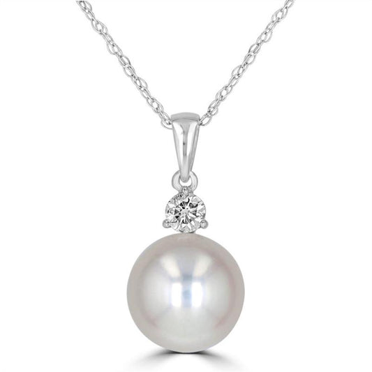 Rolland's Designs Pearl & Diamond Necklace Pendant