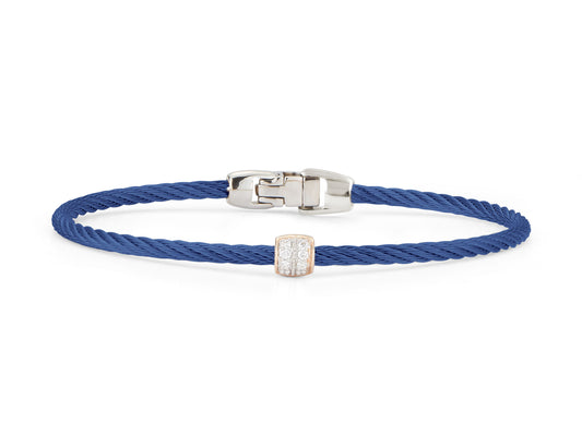Alor 18Kr Diamond Barrel Station Cable Bracelet