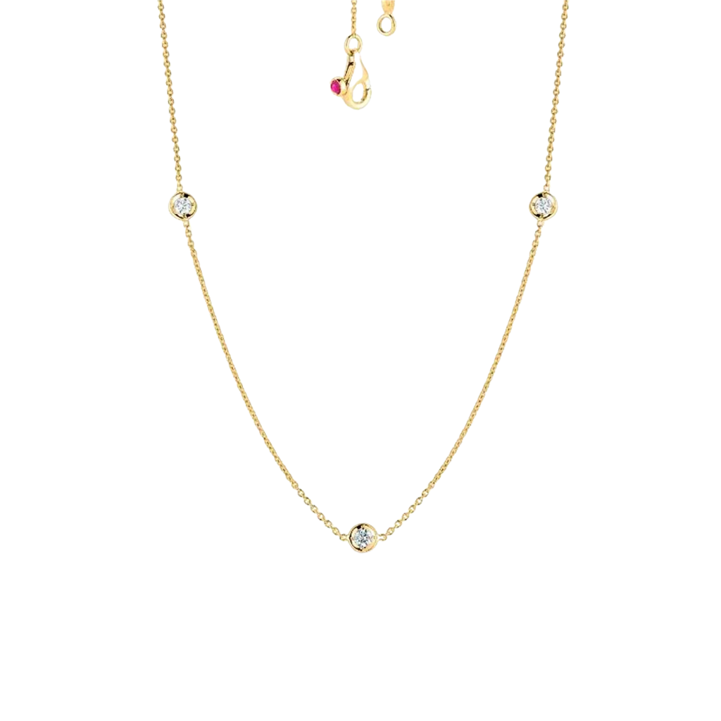 Roberto Coin 3-Diamond Station Necklace