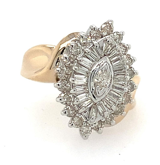 Estate 14K Diamond Cluster Ring