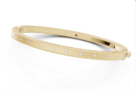Roberto Coin Princess Diamond Satin Bangle