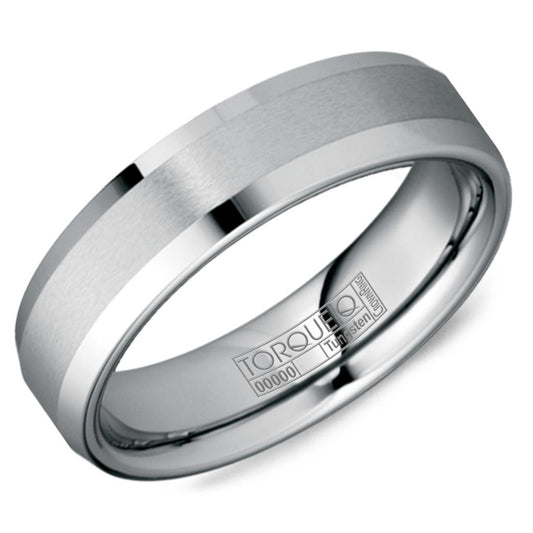 Crown Grey Tungsten Carbide Wedding Band