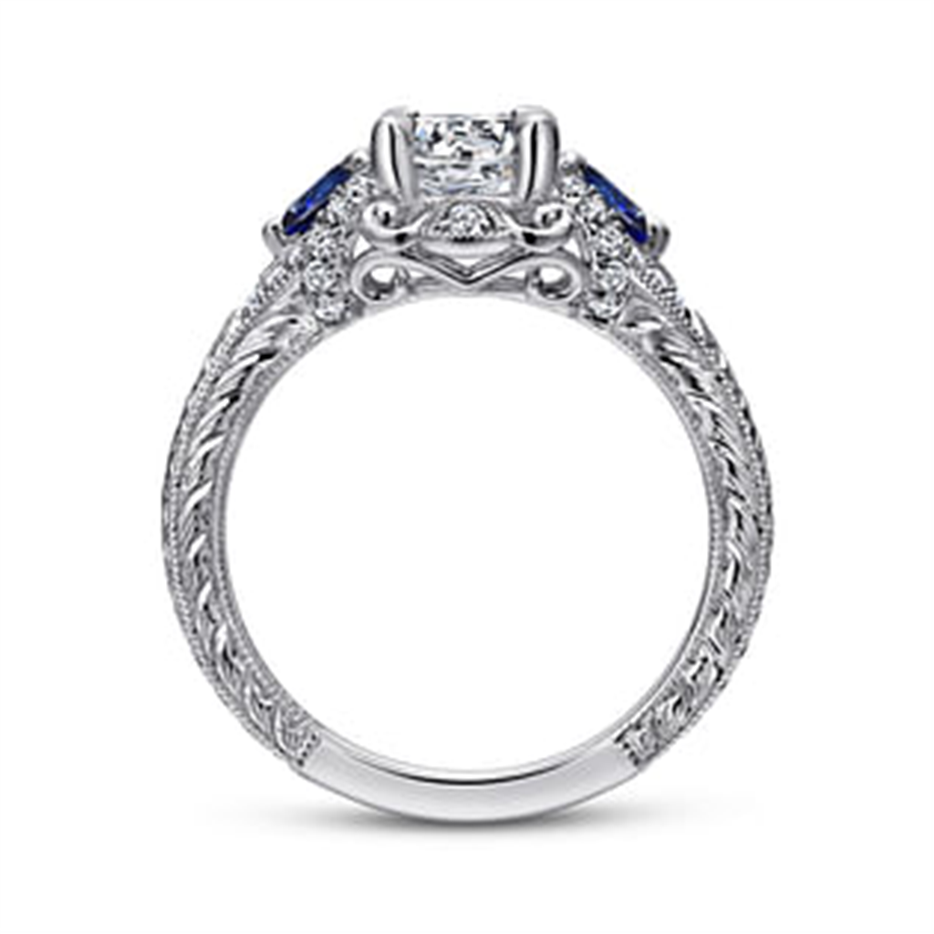 Gabriel Diamond & Blue Sapphire Semi Mount