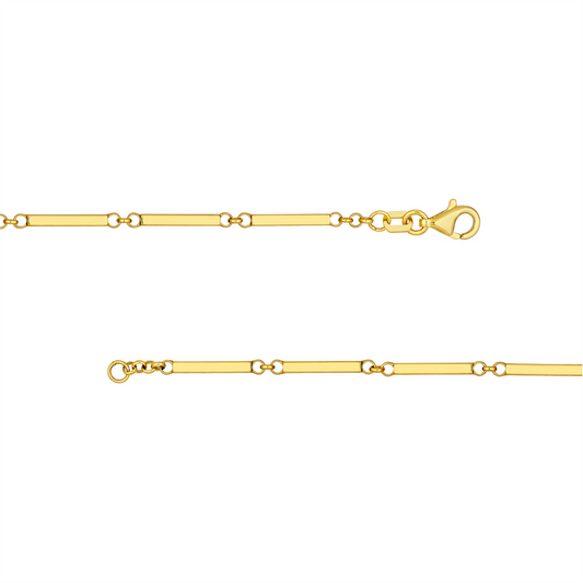 Gold Rectangle Bar Station Bracelet
