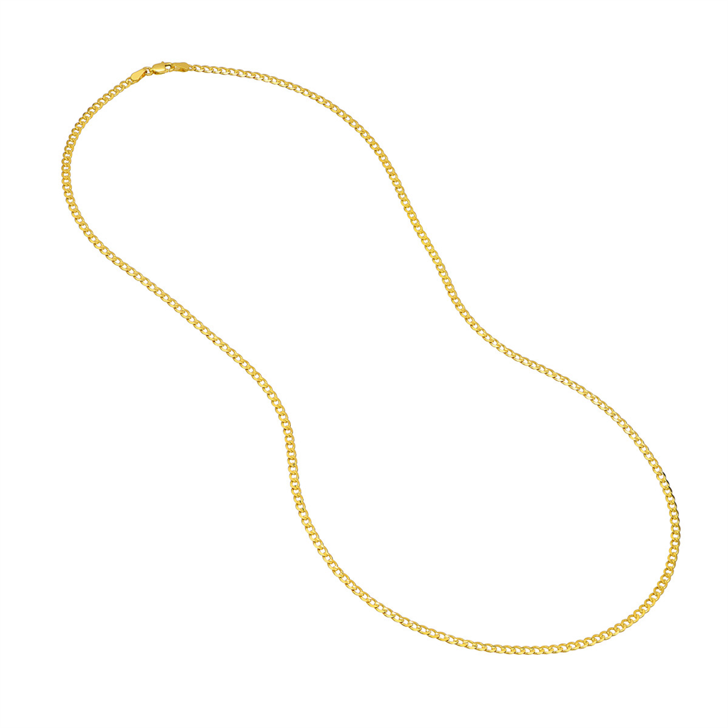 Gold 24" 2.7Mm Diamond Cut Curb Chain