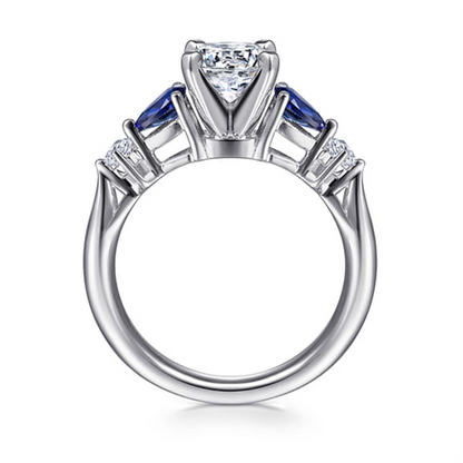 Gabriel Blue Sapphire & Diamond Semi Mount