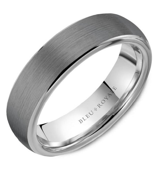 Bleu Royale Grey Tantalum 6Mm Band with Sandpaper Finish