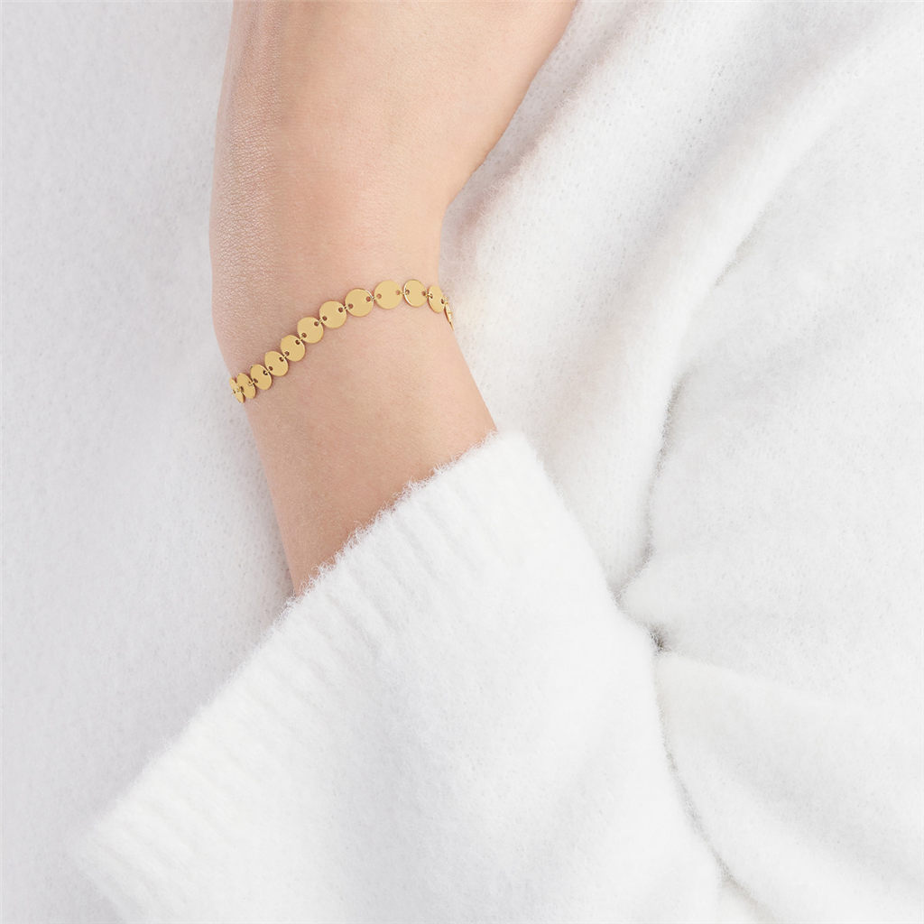 Rolland's Designs 14K Gold Mini Disc Bracelet