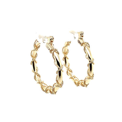 Estate 14K Twist Hoop Earrings