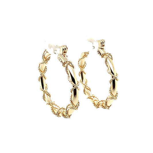 Estate 14K Twist Hoop Earrings