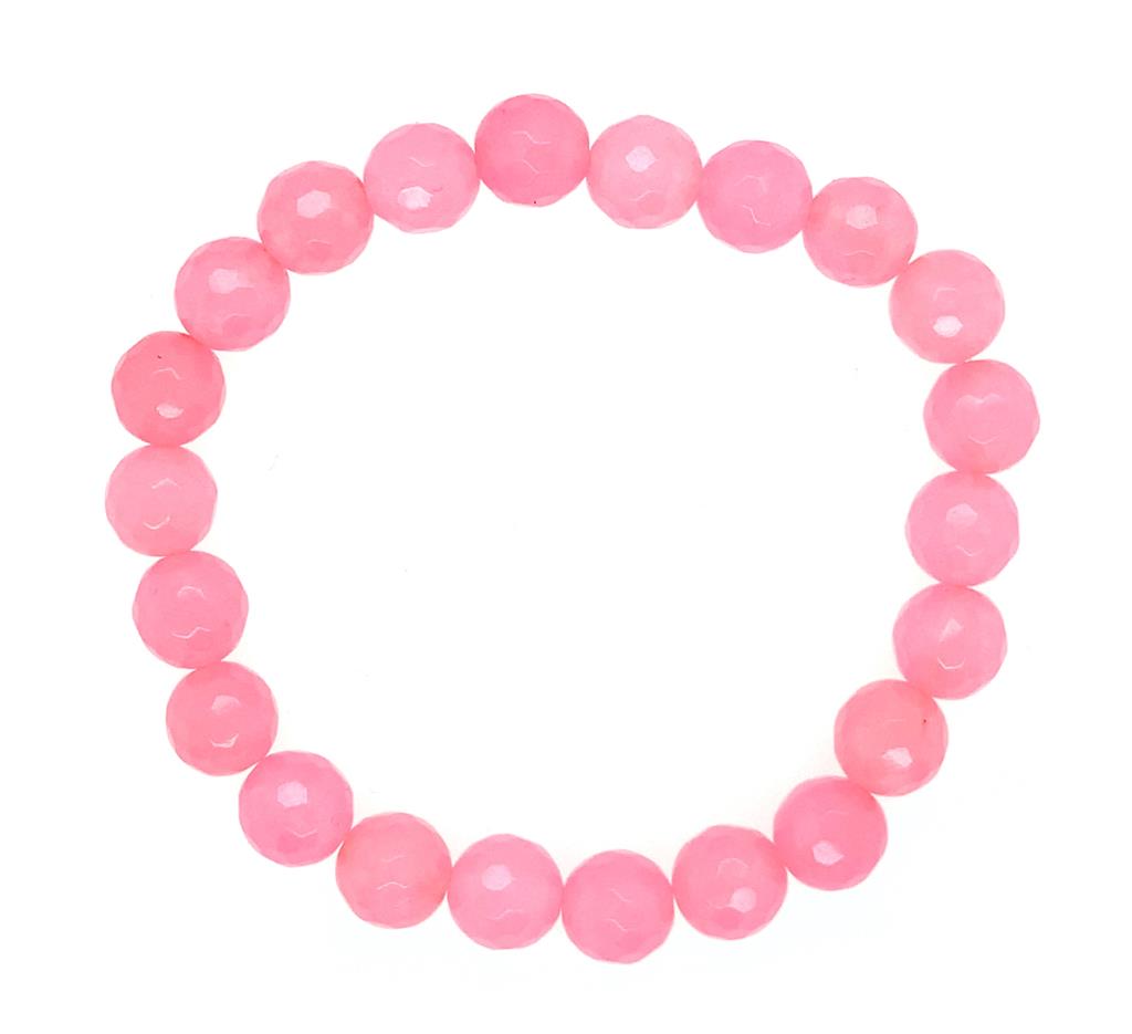 Dee Berkley 8mm Faceted Rose Quartz Beaded Bracelet