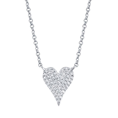 Shy Creation Diamond Pave Heart Pendant Necklace