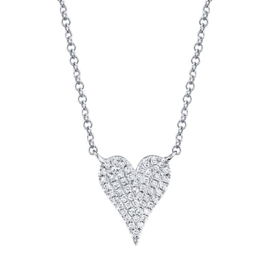 Shy Creation Diamond Pave Heart Pendant Necklace