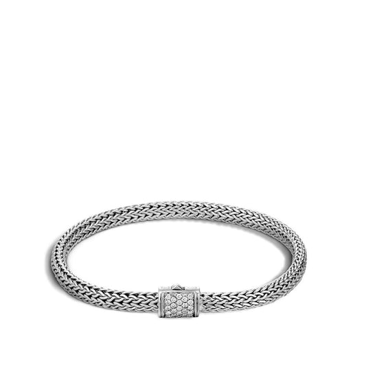 John Hardy Classic Chain Pave' Diamond Bracelet