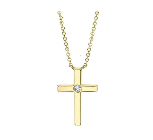 Shy 14Ky Diamond Cross Necklace Pendant