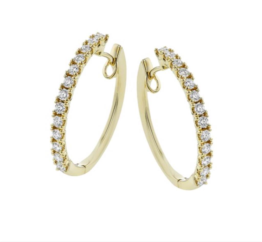 Simon G. 18Ky Diamond Hoop Earrings