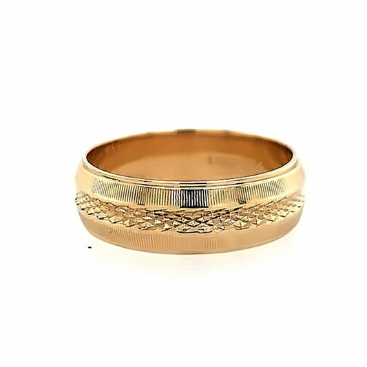 Estate 14K Gold Diamond Cut Band