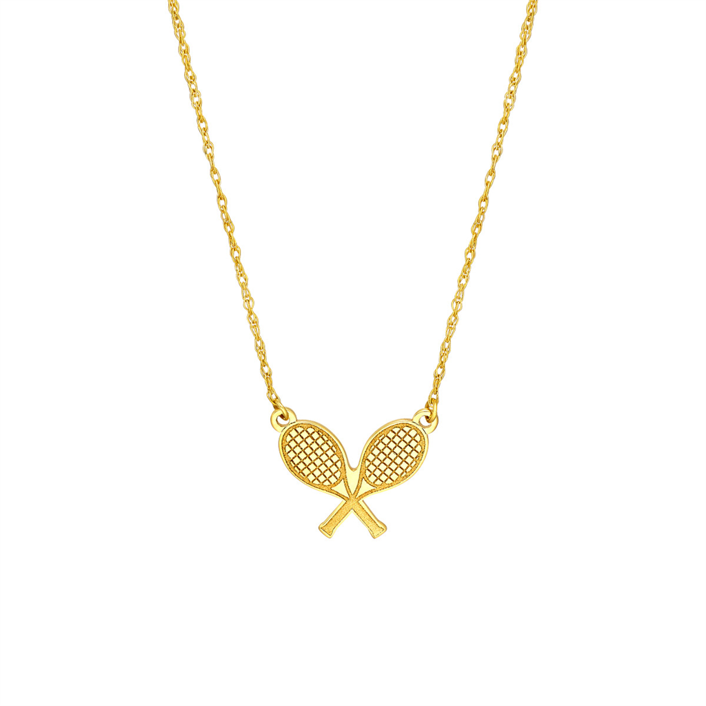 Rolland's Designs 14K Gold Tennis Racket Necklace
