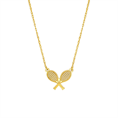 Rolland's Designs 14K Gold Tennis Racket Necklace