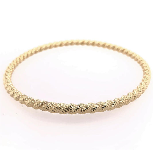 Estate 14K Yellow Gold Rope Bangle Bracelet
