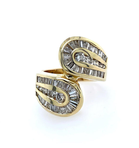 Estate 18K Yelow Gold Diamond Cocktail Ring