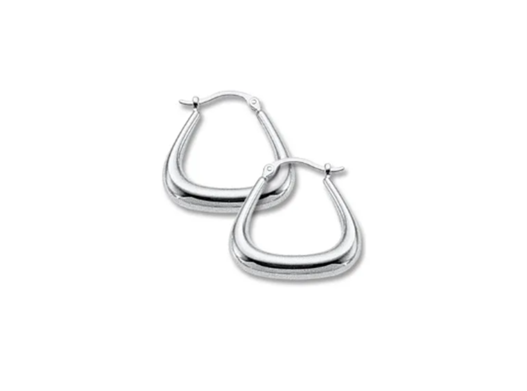 Carla 14K White Gold Triangle Hoop Earrings