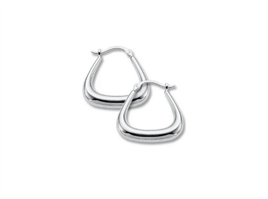 Carla 14K White Gold Triangle Hoop Earrings