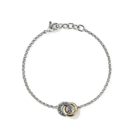 John Hardy Essentials 14K Yellow Gold and Silver Interlinking Bracelet